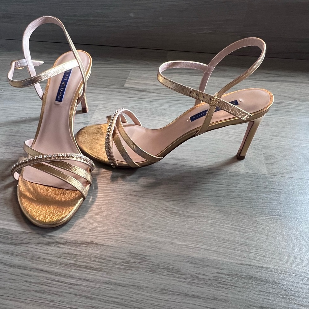 Stuart Weitzman Gold Metallic Sandals